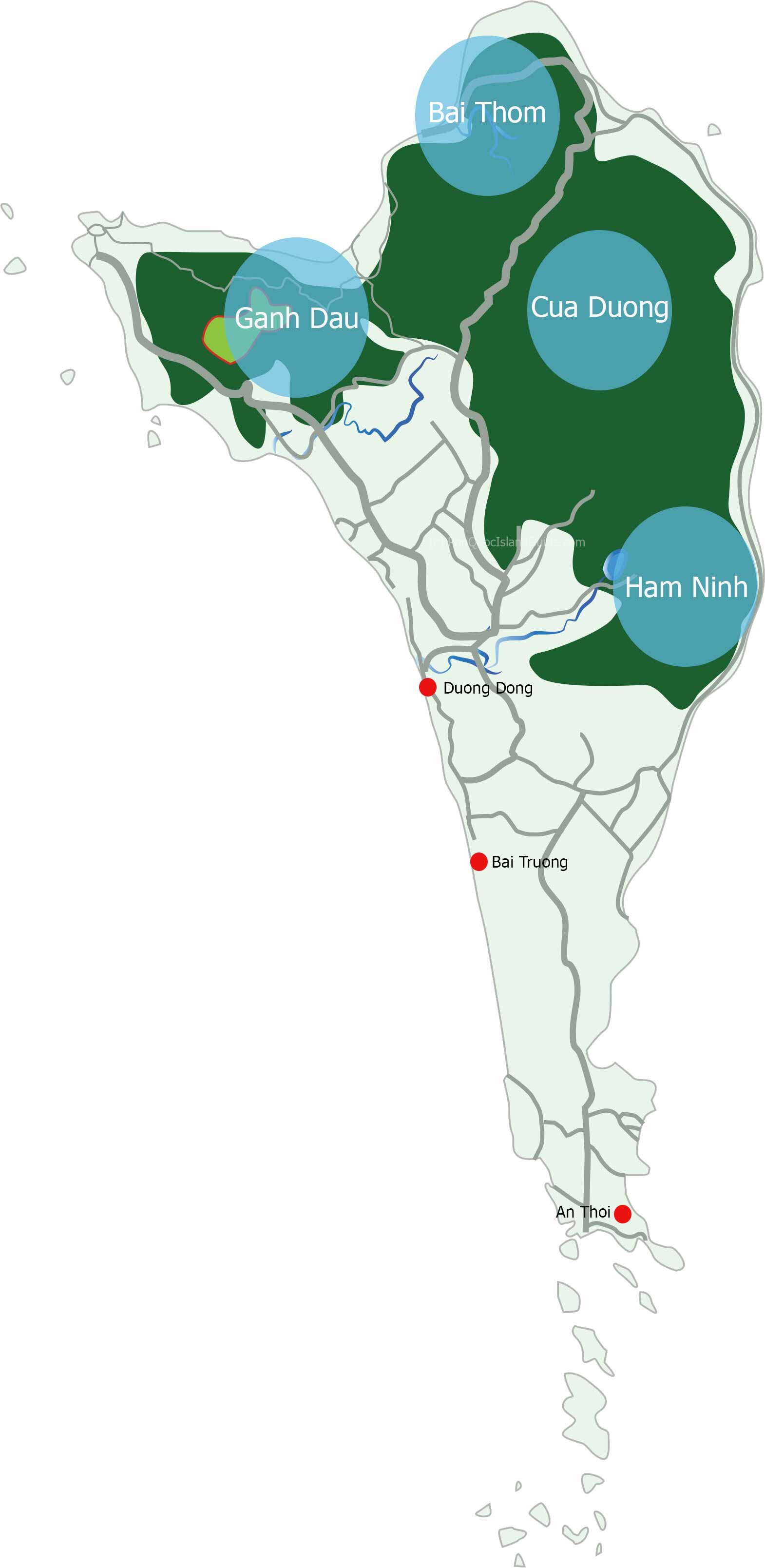 Map of the Phu Quoc National Park