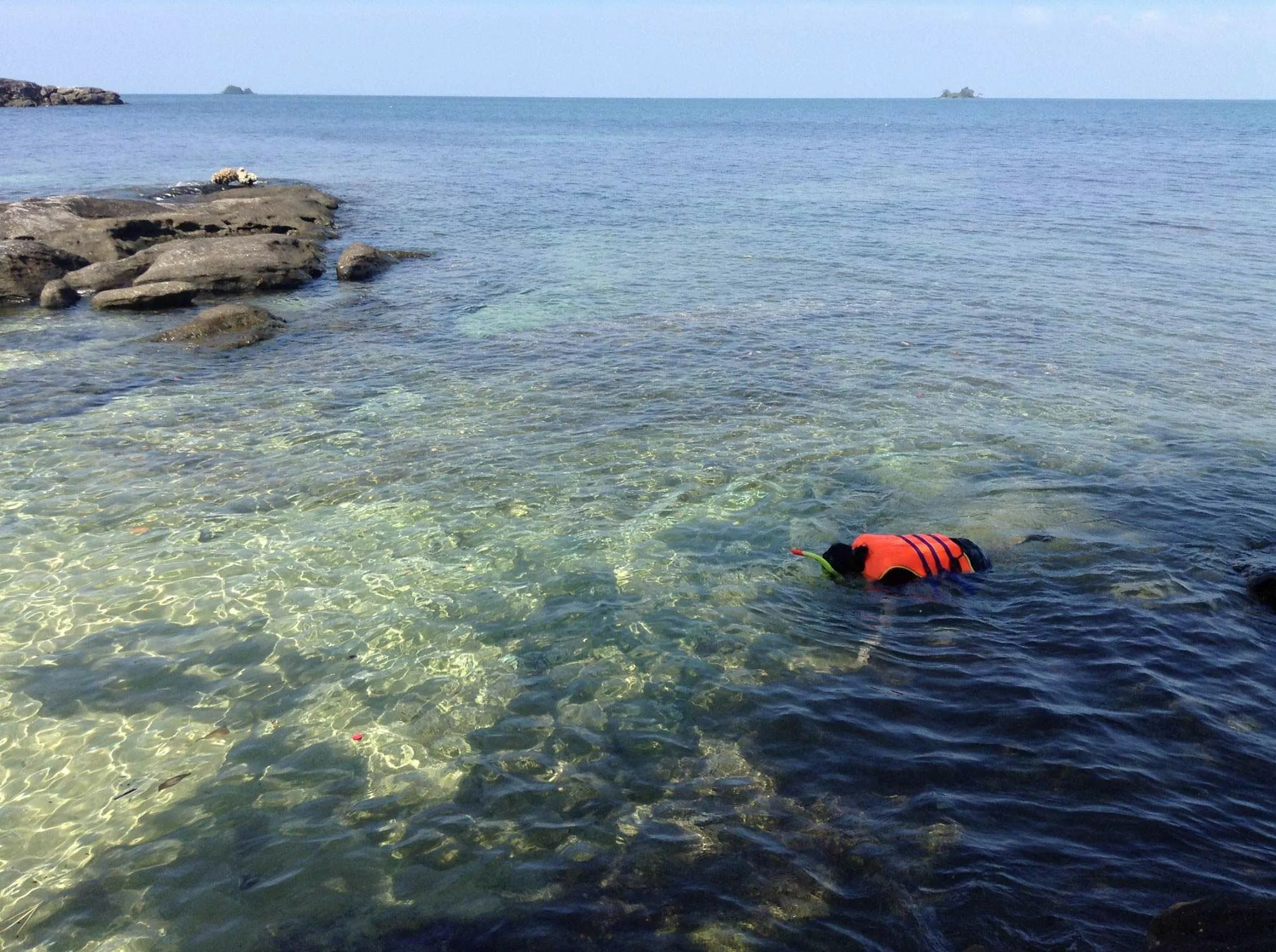 Snorkeling in clear turquoise water off Phu Quoc Island