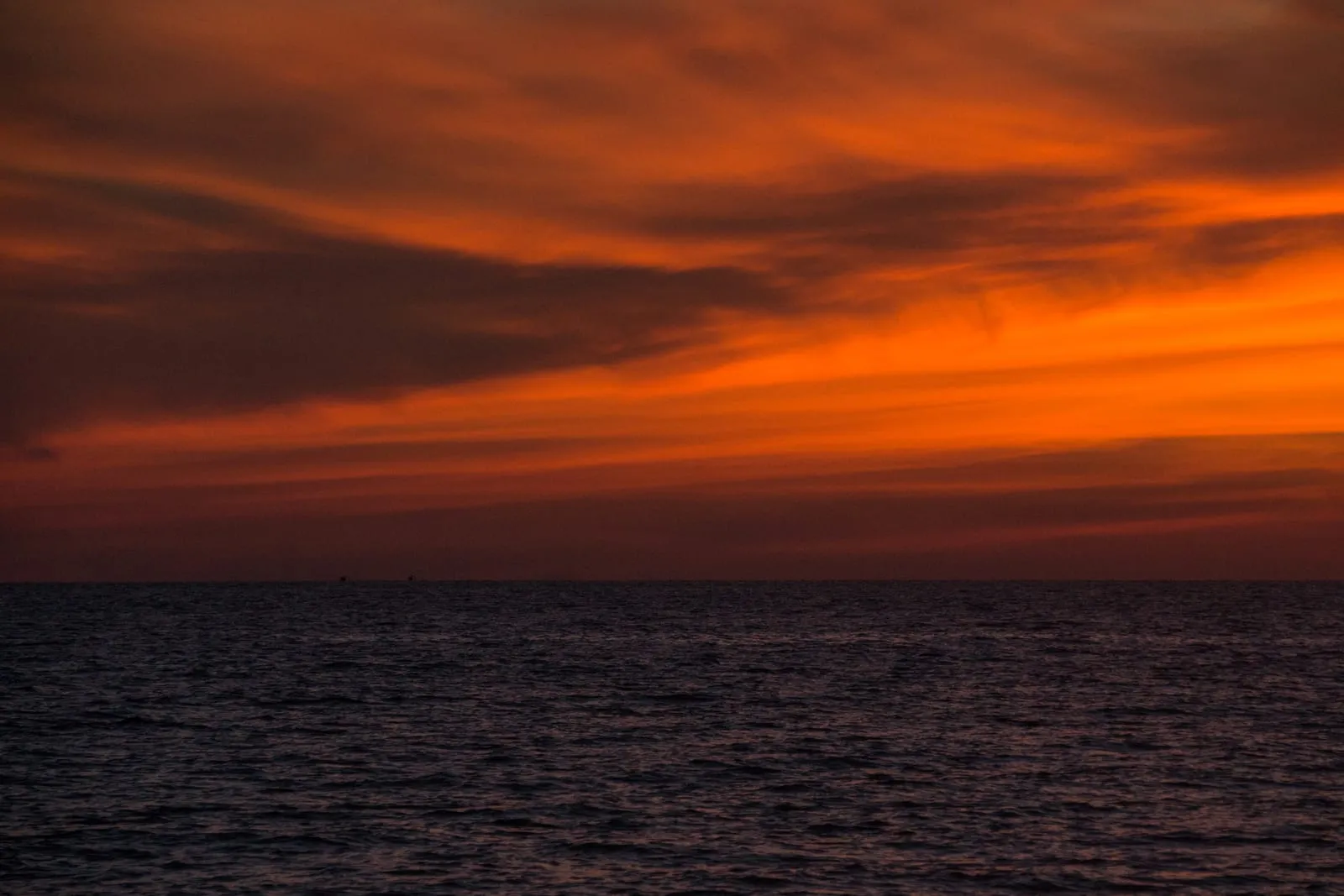 Sunset over the sea at Long Beach, Phu Quoc, in March