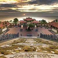 Ho Quoc Pagoda in Phu Quoc at sunrise