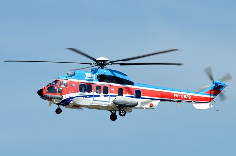 Helicopter T Con Dao Islands in Vietnam